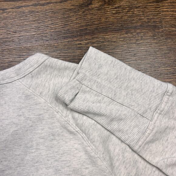 Athleta Sweatshirt Womens Medium Light Heathered Gray Long Sleeve Thumbhole - Picture 9 of 9